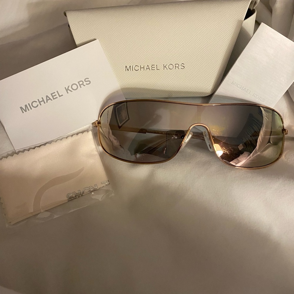 Michael Kors Gold Shield-Style Sunglasses